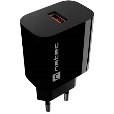 Incarcator Natec RIBERA 1X USB-A 18W Negru