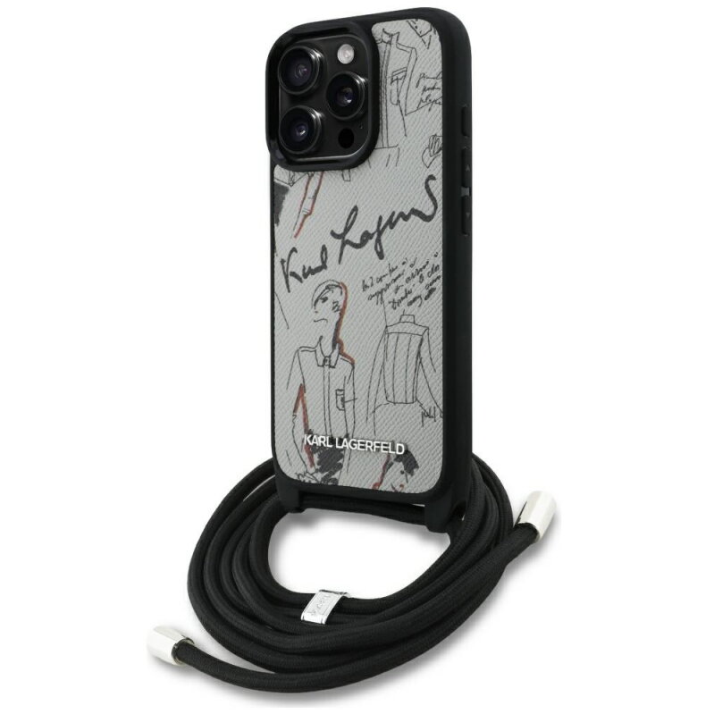 Husa Karl Lagerfeld Apple iPhone 16 Pro Max Saffiano Crossbody Gri