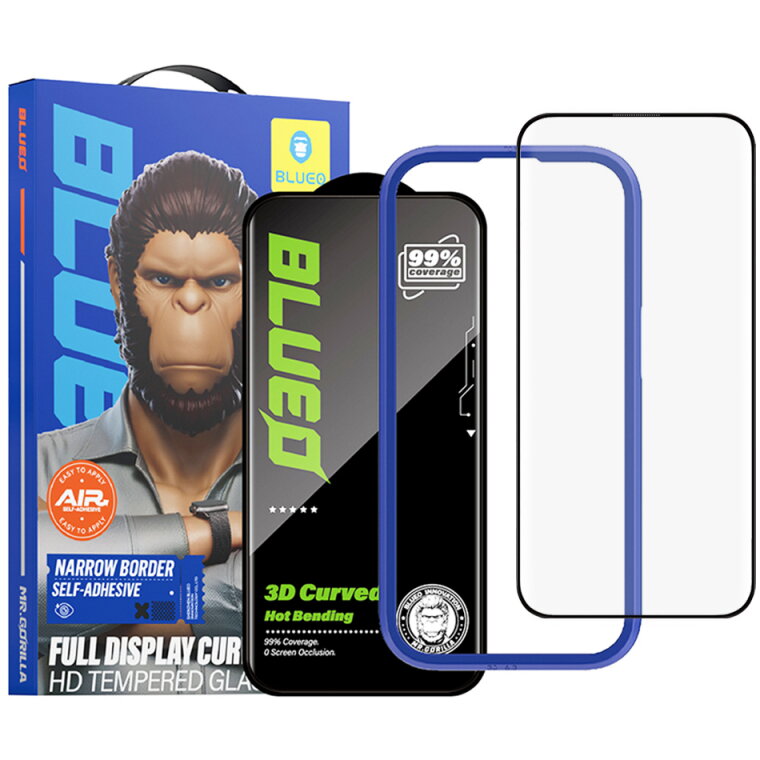 Folie Protecție Blueo HD pentru Apple iPhone 16 Pro Max Sticlă Securizată Full Glue 3D