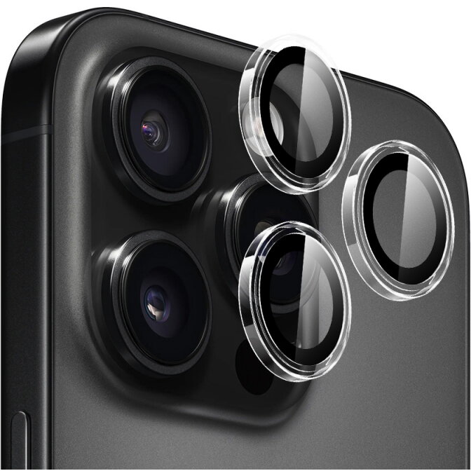 Folie Protecție Blueo Camera Spate Metal Frame pentru Apple iPhone 16 Pro Max / 16 Pro Sticlă Securizată
