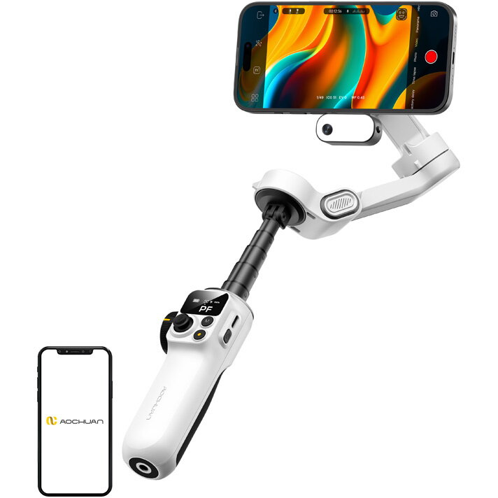 Gimbal AOCHUAN P2 cu Senzor AI Alb