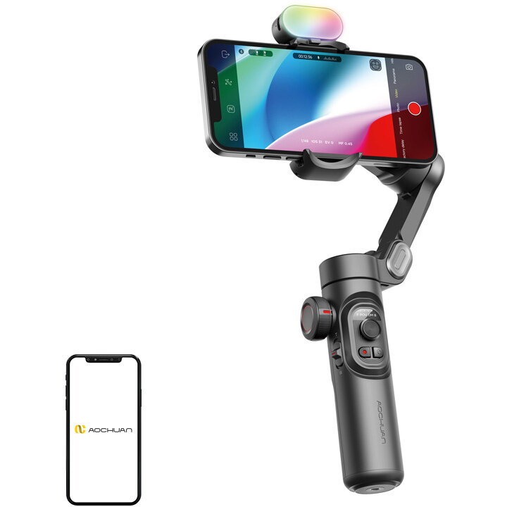 Gimbal AOCHUAN XE cu Iluminare RGB Negru