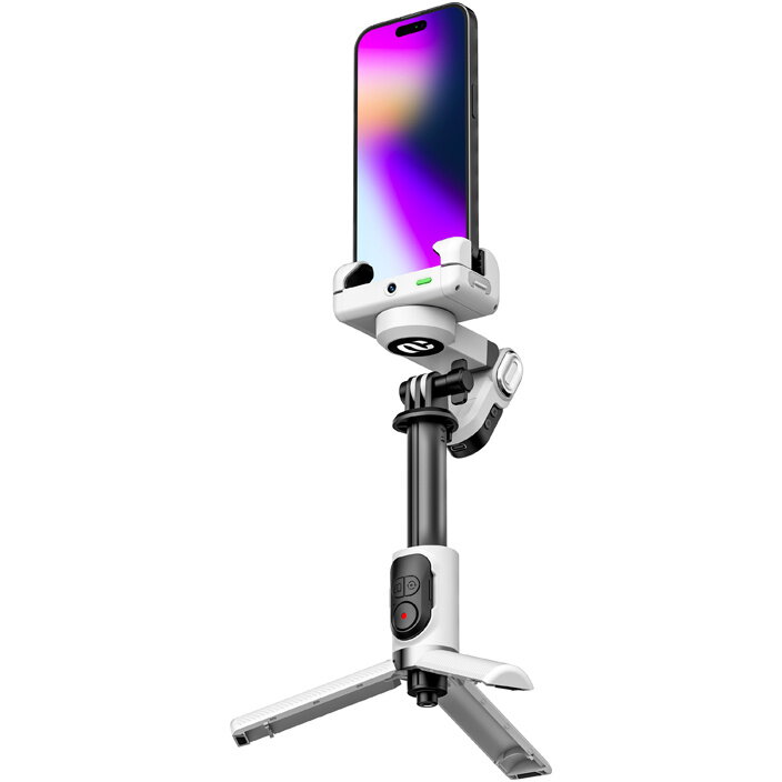Gimbal AOCHUAN M1 Pro Iluminare RGB Alb