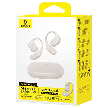 Casti Wireless pentru Sport Eli 2i Fit Open-Ear Bluetooth 6.0 Autonomie 36 Ore IPX5 Alb