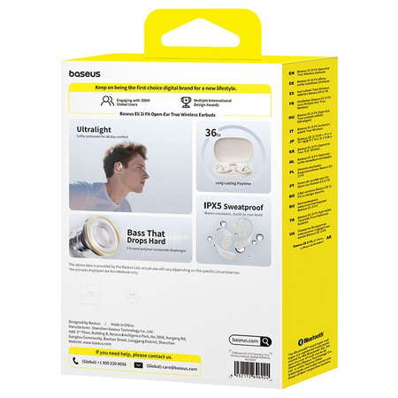 Casti Wireless pentru Sport Eli 2i Fit Open-Ear Bluetooth 6.0 Autonomie 36 Ore IPX5 Alb