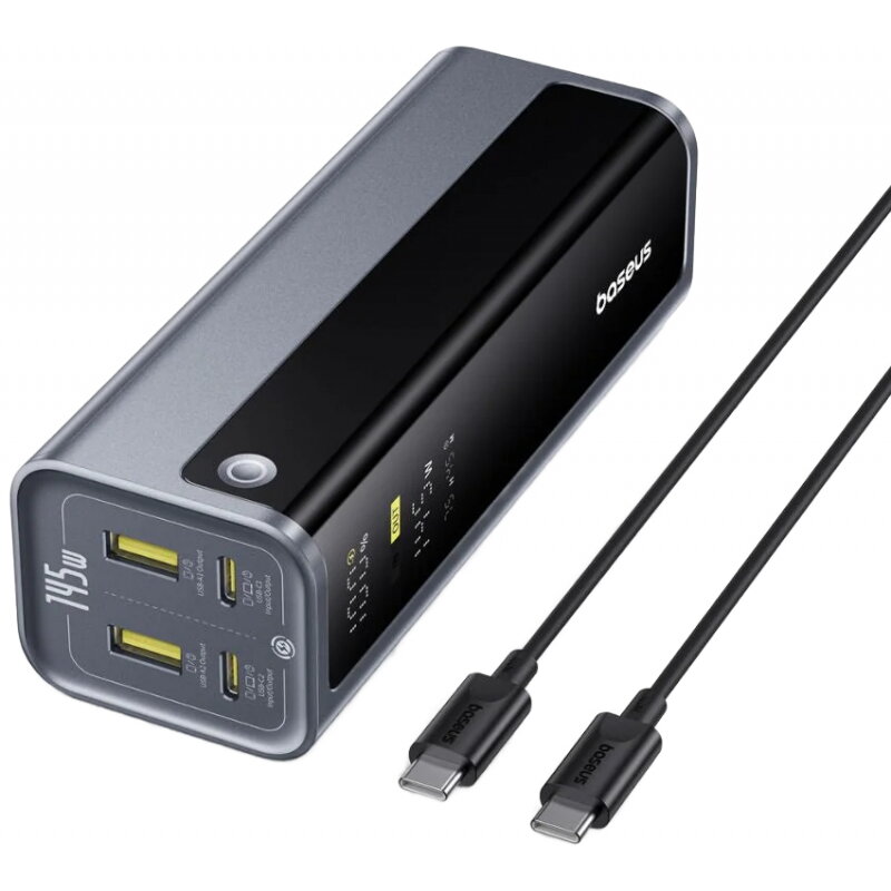 Baterie Externă Baseus EnerGeek GP12 20800mAh 145W QC + PD 2 x USB-A - 2 x USB-C Gri