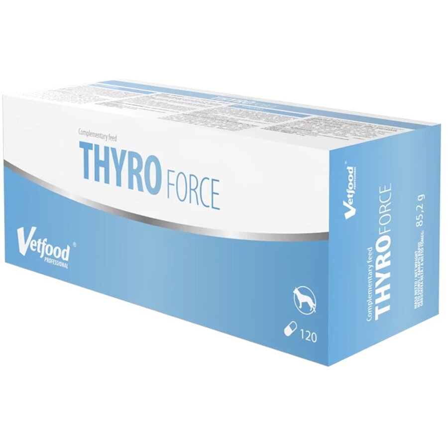 Supliment Nutritiv pentru Câini Vetfood Thyro Force 120 Capsule