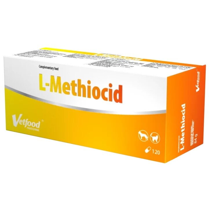 Supliment Nutritiv pentru Câini și Pisici Vetfood L-Methiocid 120 Capsule