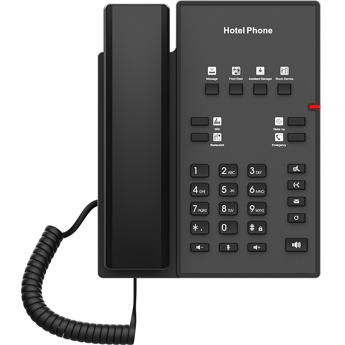 Telefon Fix IP Hotel FANVIL H1 cu 8 Butoane Programabile Negru