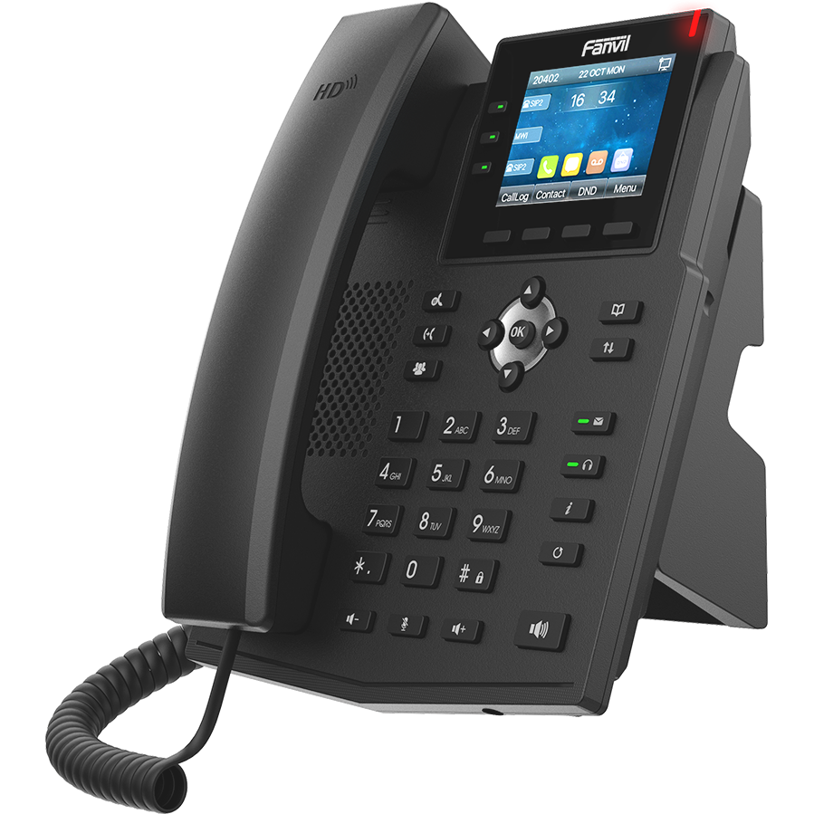 Telefon Fix IP Profesional FANVIL X3U Pro Ecran 2.8 Inch Negru — imaginea 3