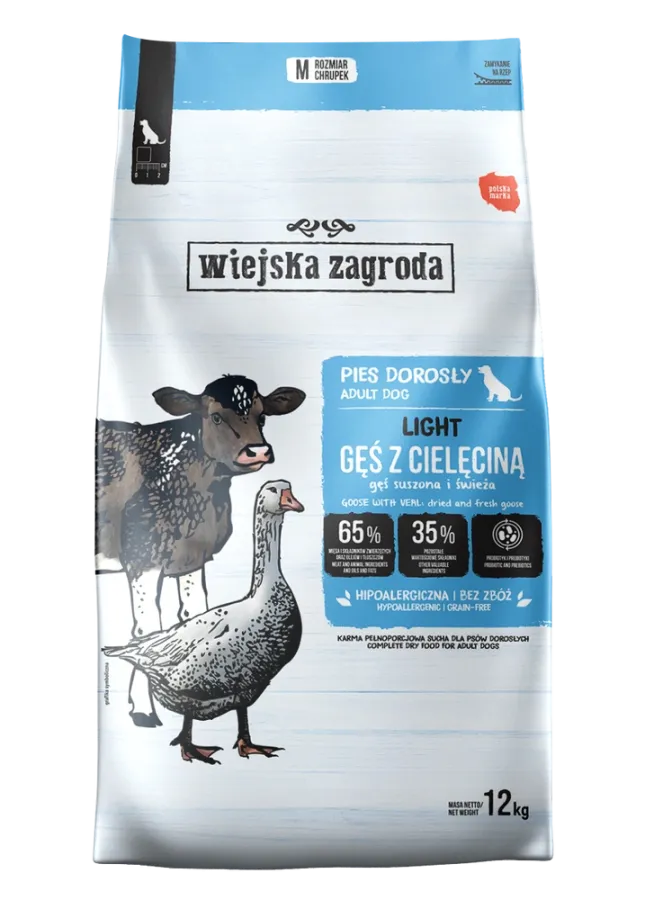 Hrana Uscata pentru Câini wiejska zagroda cu Gasca și Vitel 12kg
