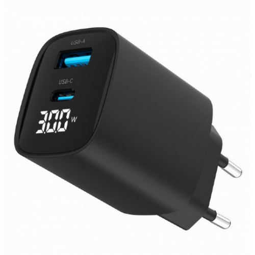 Incarcator Gembird TA-UC-1C-PD60LCD-01-BK 60W USB Type-C Fast Charger LCD Negru