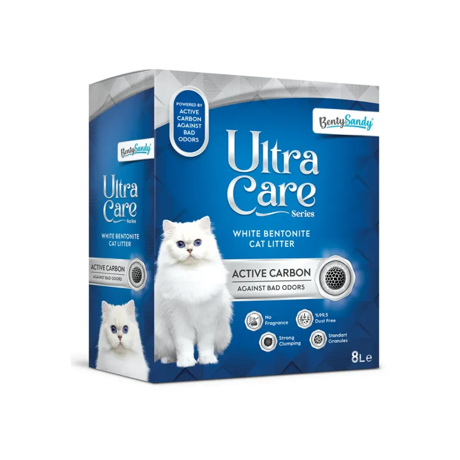 Asternut pentru Pisici Benty Sandy Ultra Care Igienic Carbon Activ 8L Albastru