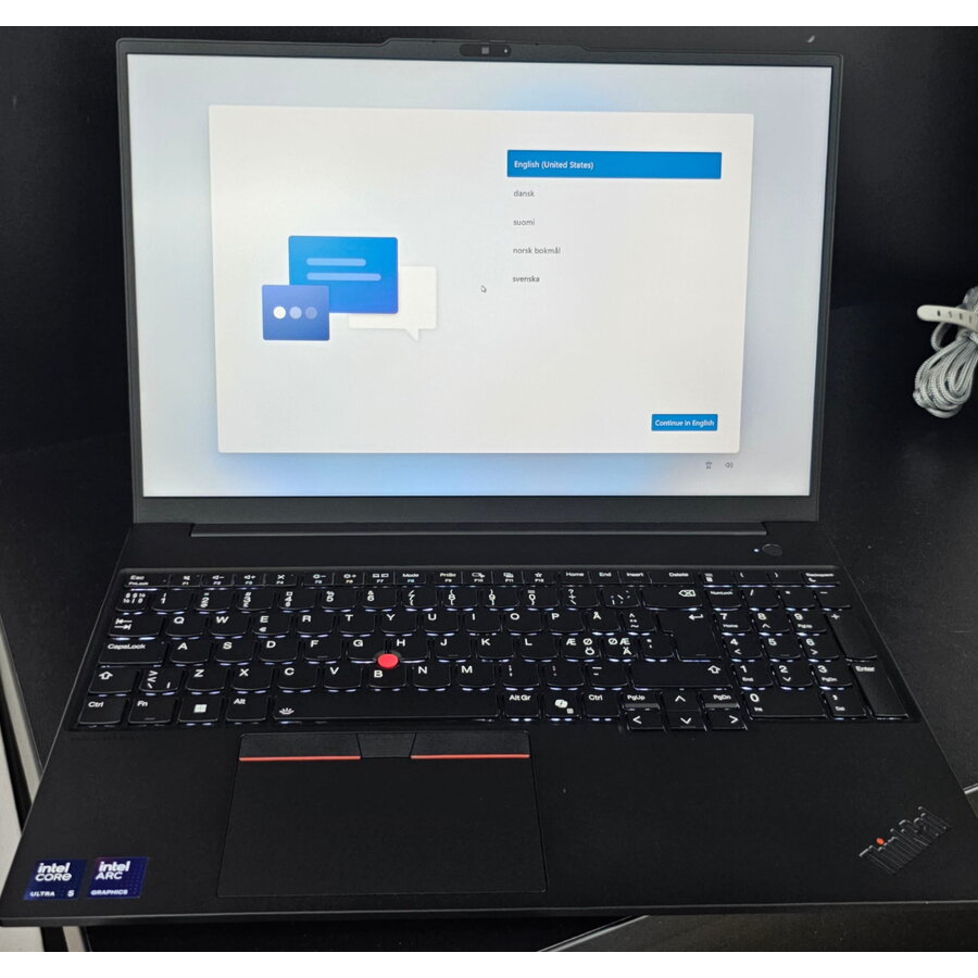 Laptop Resigilat ThinkPad E16 G3 WUXGA 16 inch Intel Core Ultra 5 228V 32GB 512GB SSD Layout Nordic Windows 11 Pro Black