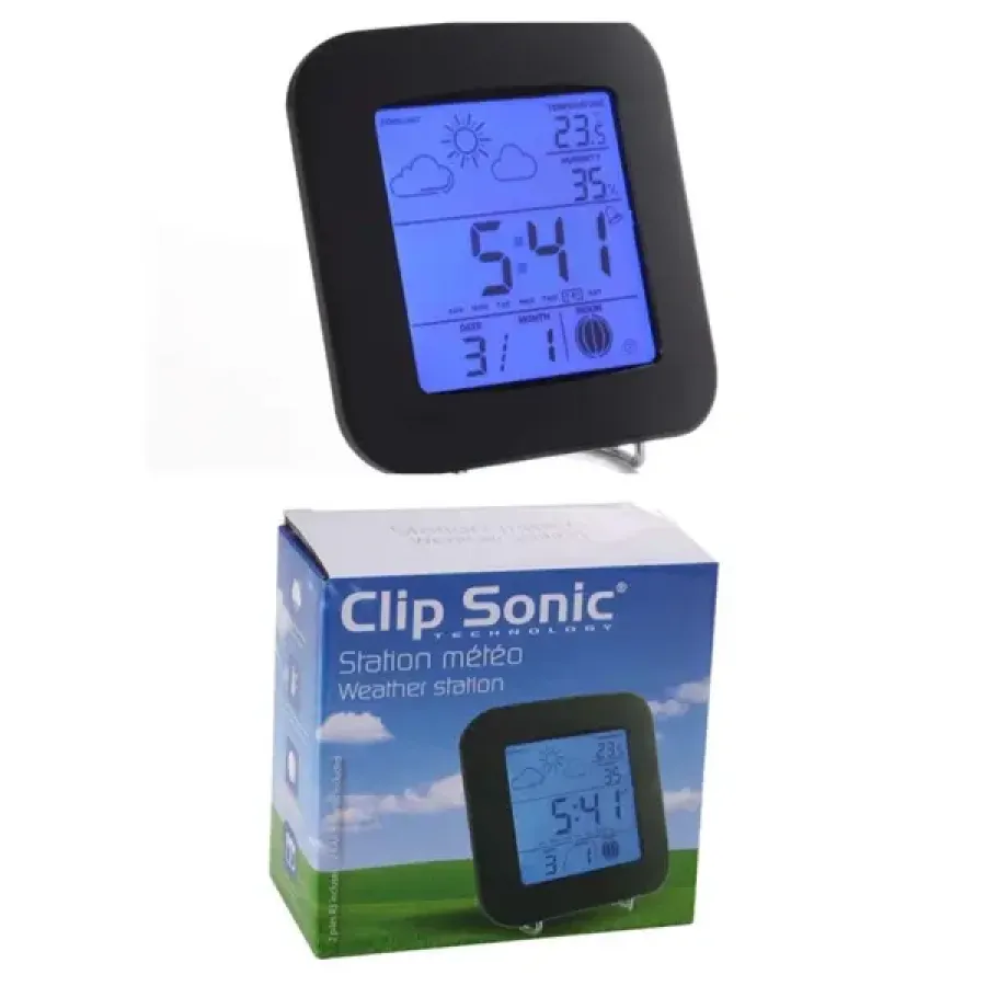 Statie Meteo DomoClip CLIP SONIC SL249 Termometru Higrometru Fazele Lunii Ceas Alarma Calendar Negru — imaginea 3