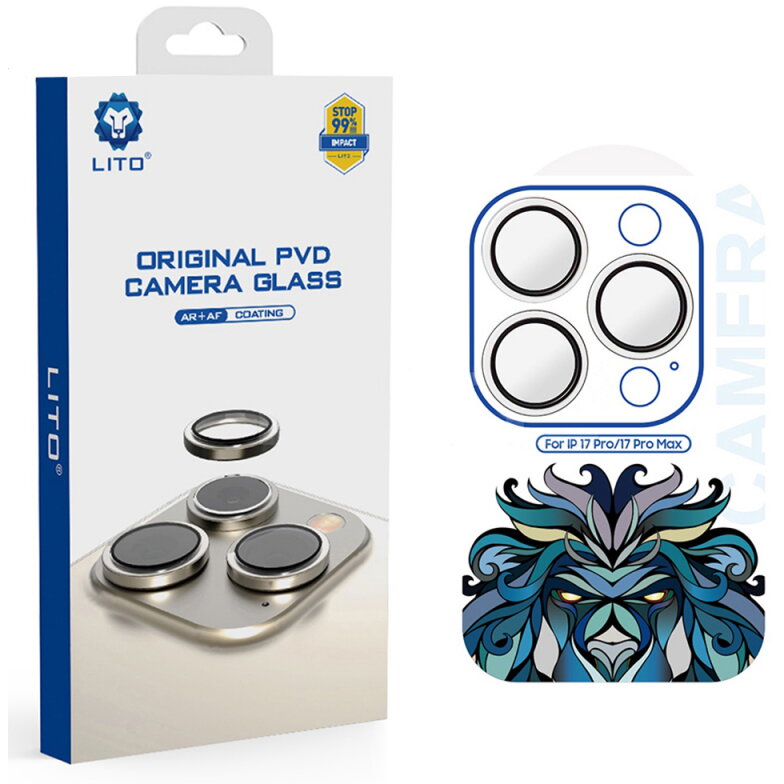 Folie Protecție Lito Camera Spate Titanium AR Apple iPhone 17 Pro Max / 17 Pro Sticlă Securizată