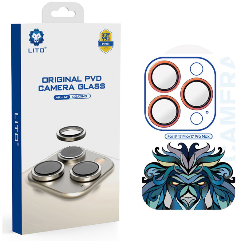 Folie Protecție Lito Camera Spate Titanium AR Apple iPhone 17 Pro Max / 17 Pro Sticlă Securizată
