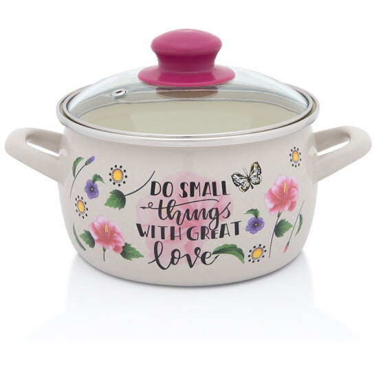 Cratiță cu Capac de Sticlă Metalac Spring Email 2.2L Diametru 16CM Multicolor