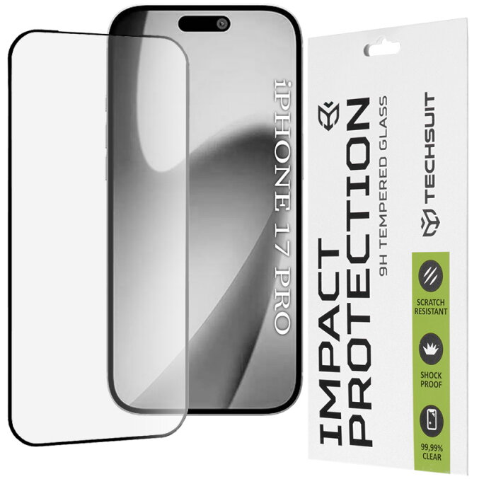 Folie Protecție Techsuit Apple iPhone 17 Pro Sticlă Securizată Full Glue 111D