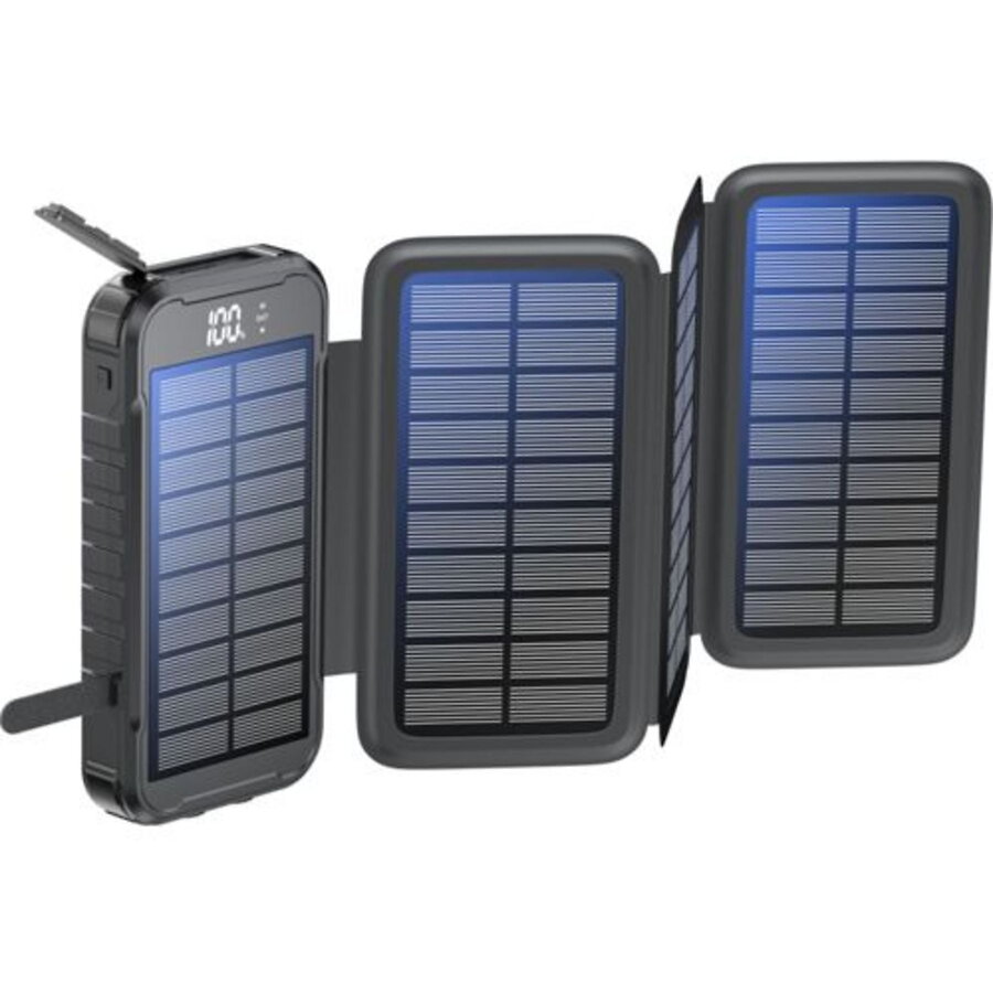 Acumulator Extern Neutron Fold Solar 16000mAh 1x USB-C PD 20W 2x USB-A Negru