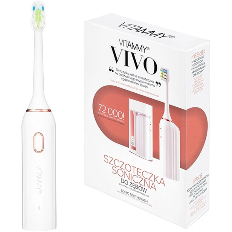 Periuta de Dinti Electrica Vitammy Vivo Model Premium 72000 Vibrații / Min 3 Moduri de Periaj Alb
