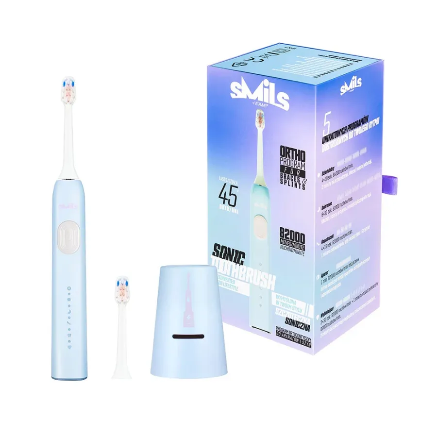 Periuta de Dinti Electrica Vitammy Smils Cloud 82000 Miscari / Min 5 Programe de Periaj 2 Capete Bleu