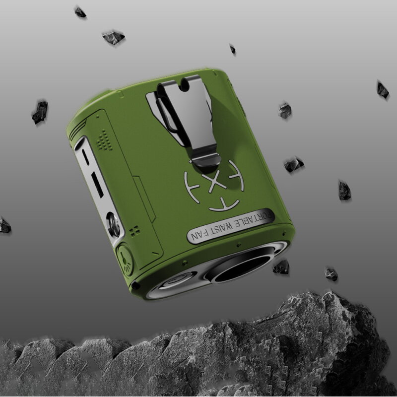 Ventilator Portabil + Baterie Externa 5000mAh Techsuit Z14 Green — imaginea 3