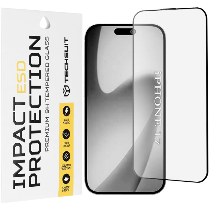 Folie Protecție Techsuit Apple iPhone 17 Sticlă Securizată Full Glue