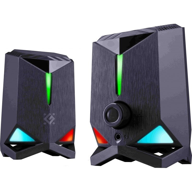Boxe Desktop Defender Rocket 2.0 Iluminare LED Alimentare USB 6W Negru
