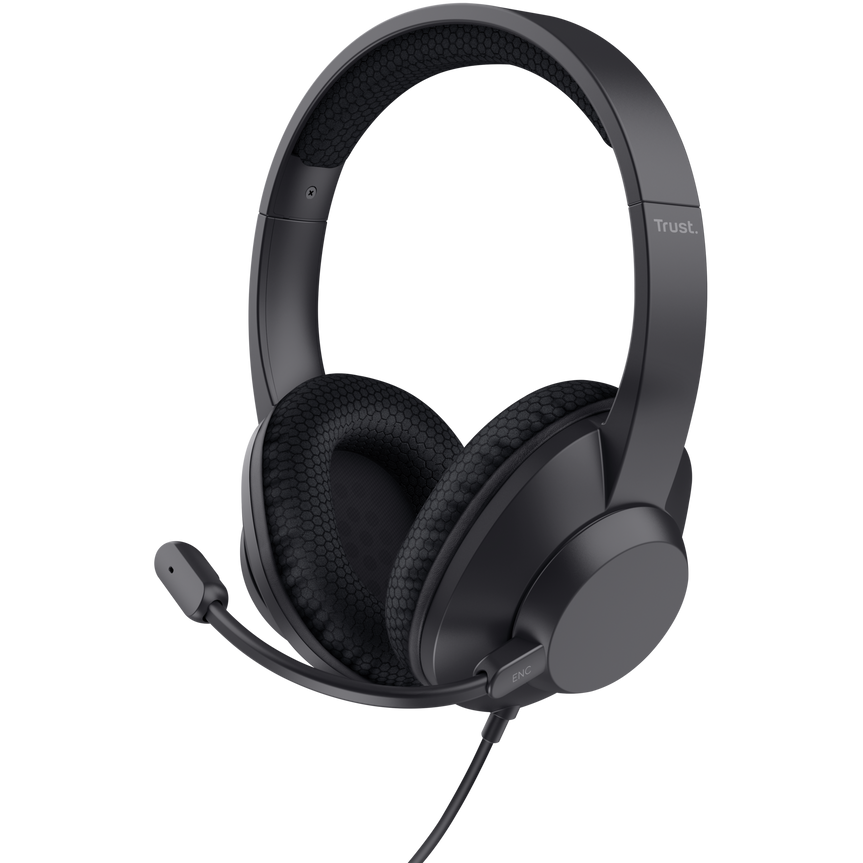 Casti Office cu Microfon Ayda Max USB-ENC (25462) Interfata USB-C / USB-A Negru