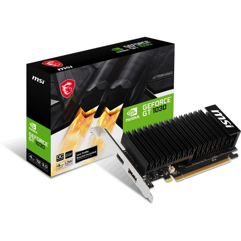 Placa video MSI Grafikkarte GeForce GT 1030 4GHD4 LP OC - 4 GB GDDR4…