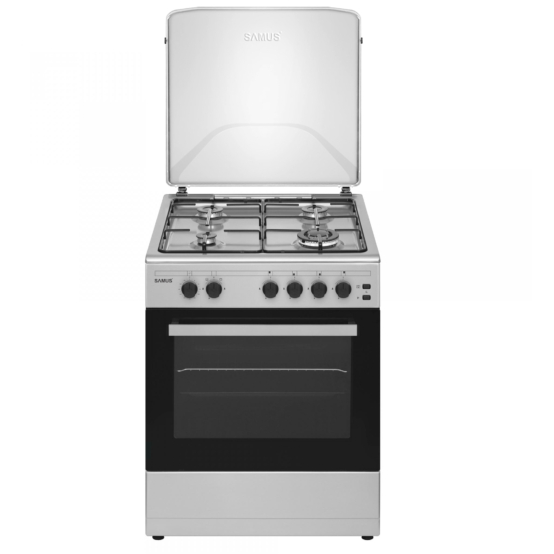Aragaz SM661XPGS1 4 Arzatoare + Cuptor pe Gaz Grill Timer Aprindere Electrica 60CM Inox