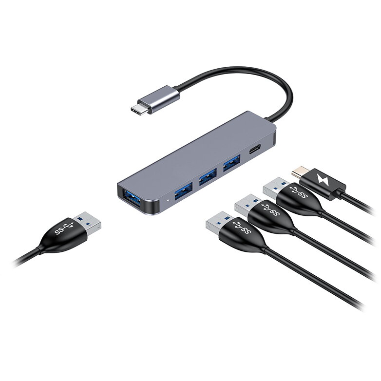 Hub USB 5in1 USB-C 100W Alu