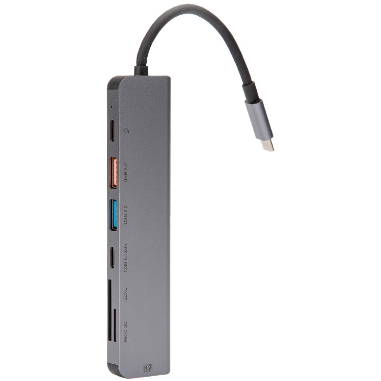 Hub USB 7in1 USB-C 100W Alu
