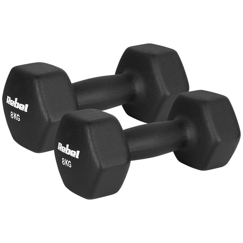 Set 2 Gantere Fitness Rebel 8 kg Black