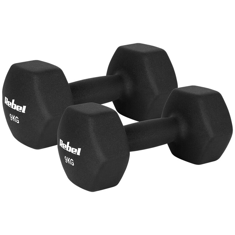 Set 2 Gantere Fitness Rebel 9 kg Black