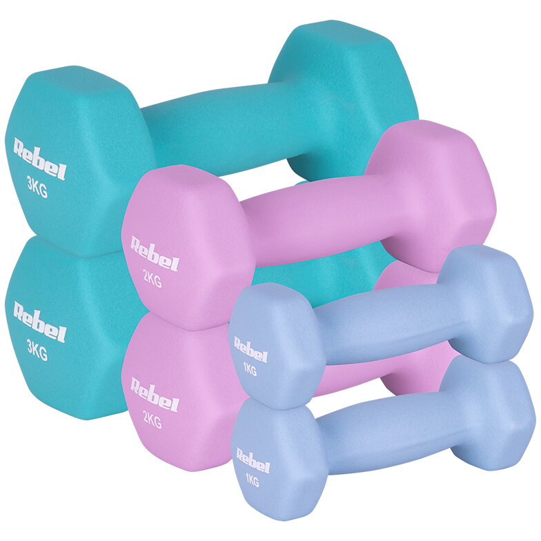 Set 6 Gantere Fitness Rebel 12 kg Multicolor