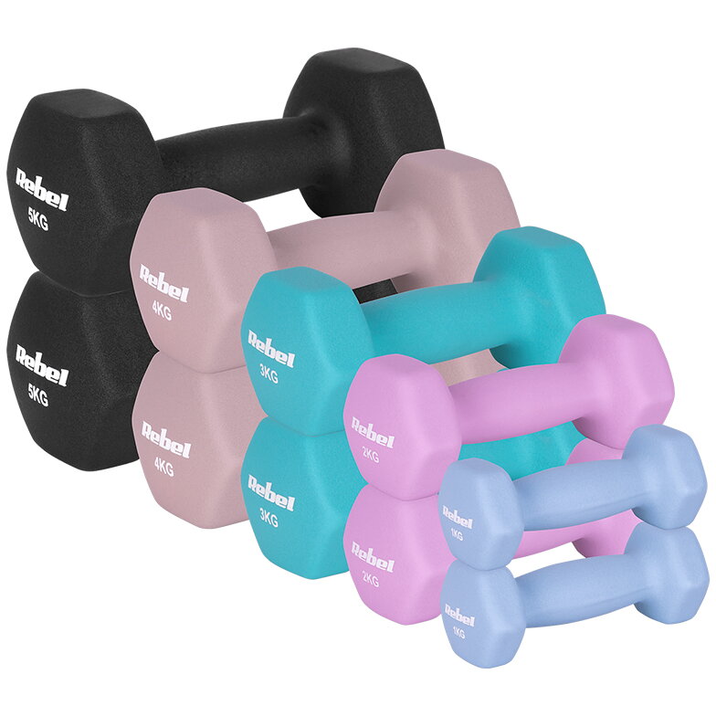 Set 10 Gantere Fitness Rebel 30 kg Multicolor