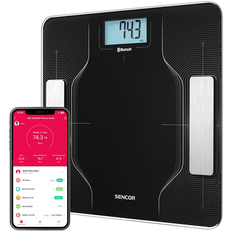 Cantar corporal S-SBS8002BK 180 kg Black