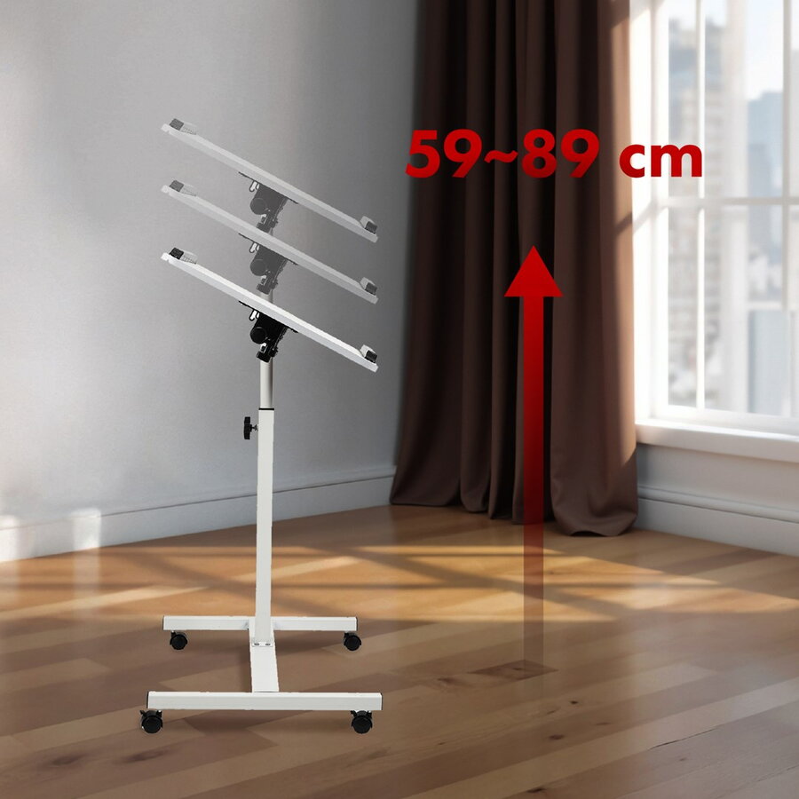 Suport Mobil de Birou / Laptop Maclean MC-121 W cu Înălțime Ajustabilă 59-89CM Max 30KG Alb — imaginea 6