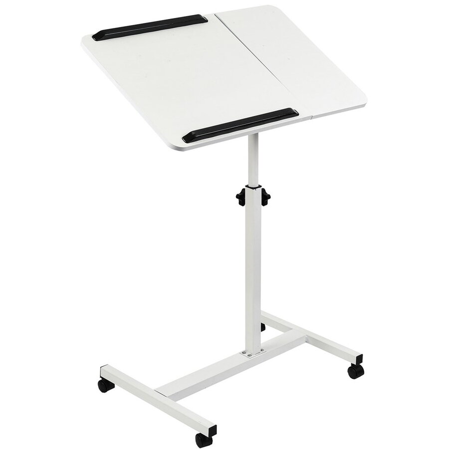 Suport Mobil de Birou / Laptop Maclean MC-121 W cu Înălțime Ajustabilă 59-89CM Max 30KG Alb