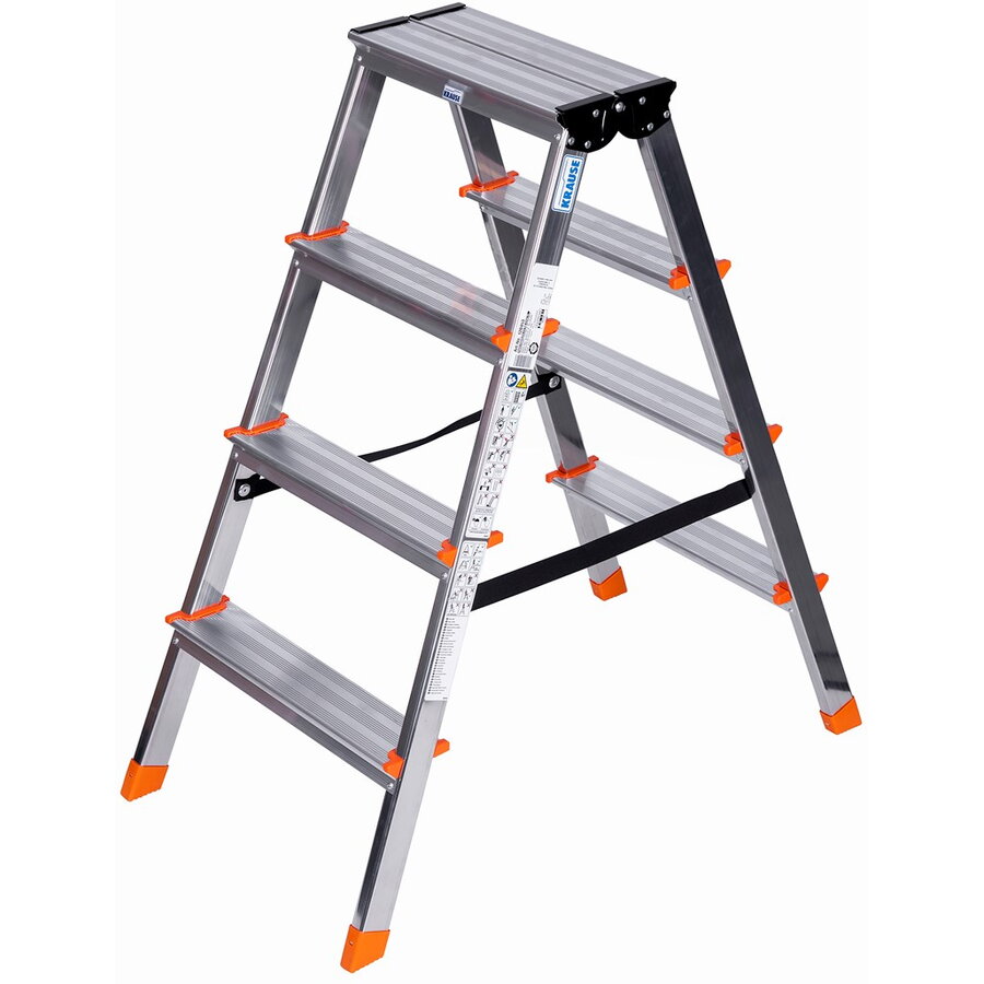 Scară de Lucru Dublă Krause Monto Dopplo 2x4 Pliabilă Argintiu