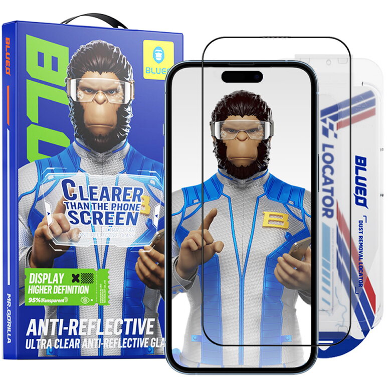 Folie Protecție Blueo Anti-Reflective HD Applicator Pro Apple iPhone 16 Pro Sticlă Securizată Full Glue