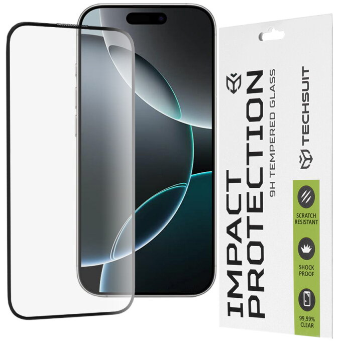 Folie Protecție Techsuit Apple iPhone 16 Pro Sticlă Securizată Full Glue 111D