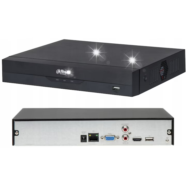 DVR Dahua NVR4108HS-EI 8 Canale Compact 1U 1HDD WizSense Negru