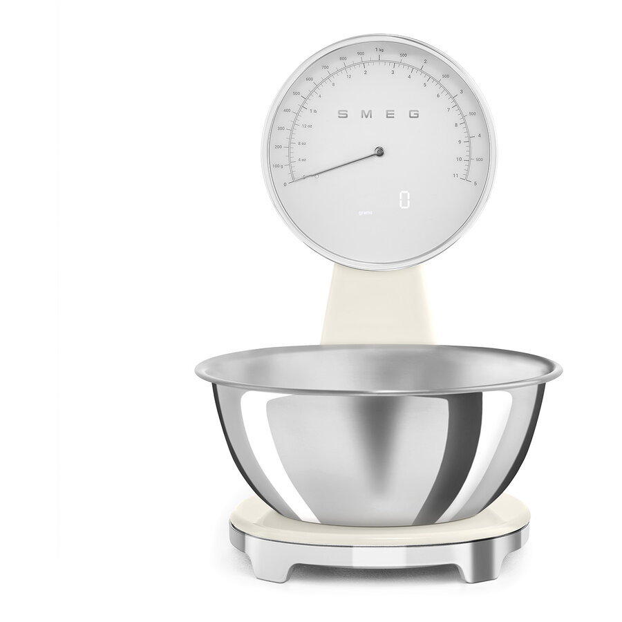 Cantar de Bucătărie Analogic și Digital Smeg KSF01CRWW Bol 1.8L Maxim 5KG Crem