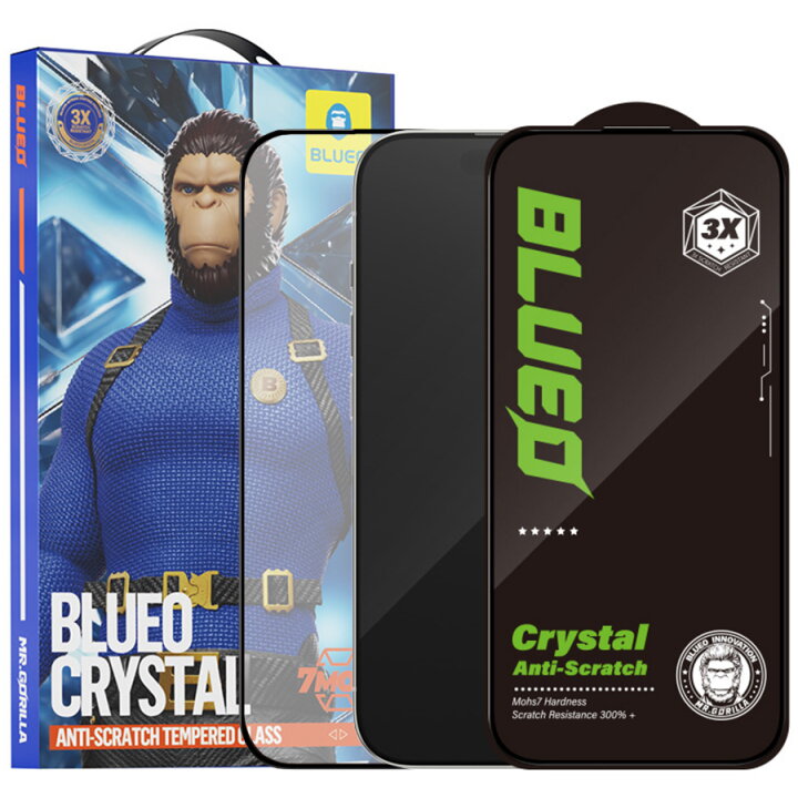 Folie Protecție Blueo Crystal Anti-Scratch Apple iPhone 15 Pro Max Sticlă Securizată Full Glue
