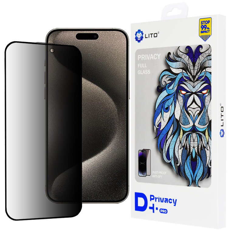 Folie Protecție Lito D+ Pro Apple iPhone 15 Pro Max Sticlă Securizată Full Glue