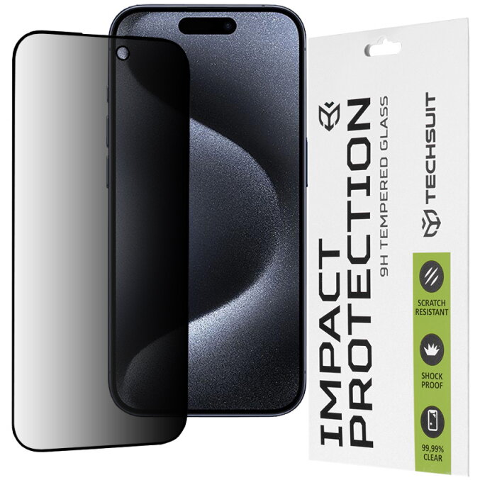 Folie Protecție Techsuit Apple iPhone 15 Pro Sticlă Securizată Full Glue 111D