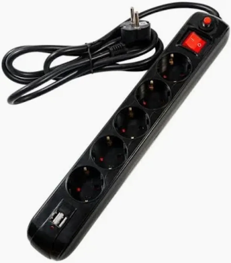 Prelungitor Maclean MCE185 5m 5 Prize CA Interior Negru